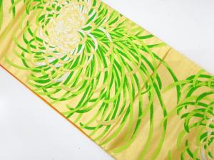 アンティーク　菊模様織り出し袋帯（着用可）